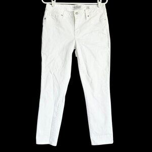Lucky Brand Women's Lolita Skinny Mid Rise Stretch White Jeans Sz 8 Faux Pockets